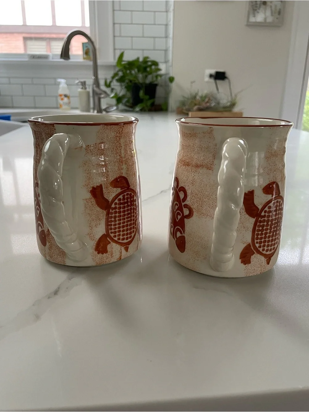 [LOT OF 2] Vintage Sigma Stoneware Mug With Samburu Safari Pattern